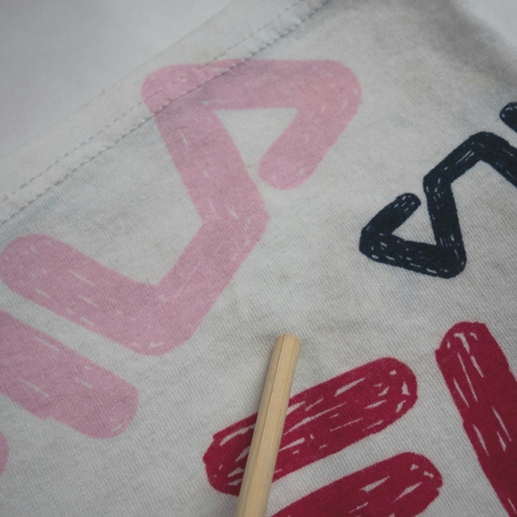 Fila Big Girl's Large 14/16 White Multicolored Logo Short Sleeve Tee - Picture 9 of 12